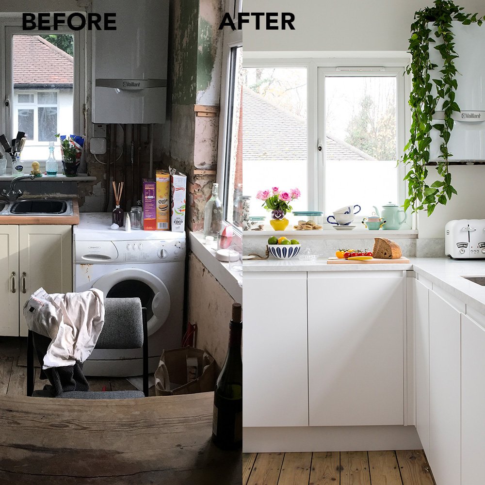 Before and after: raising a window made room for more kitchen units... trib.al/FZ6Bpag #hometransformation