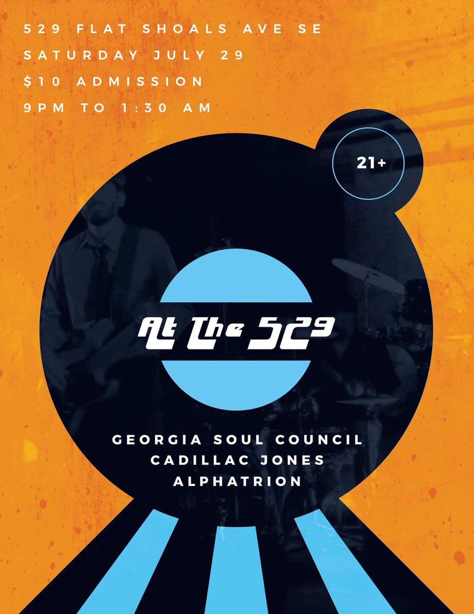 GASoulCouncil's tweet photo. this Saturday night! @CaddyJonesAtl, @AlphaTrionRftA, &amp; @GASoulCouncil all bringin' the funk to the @529_EAV in the @EastAtlVillage!! https://t.co/k2XWldJOXU