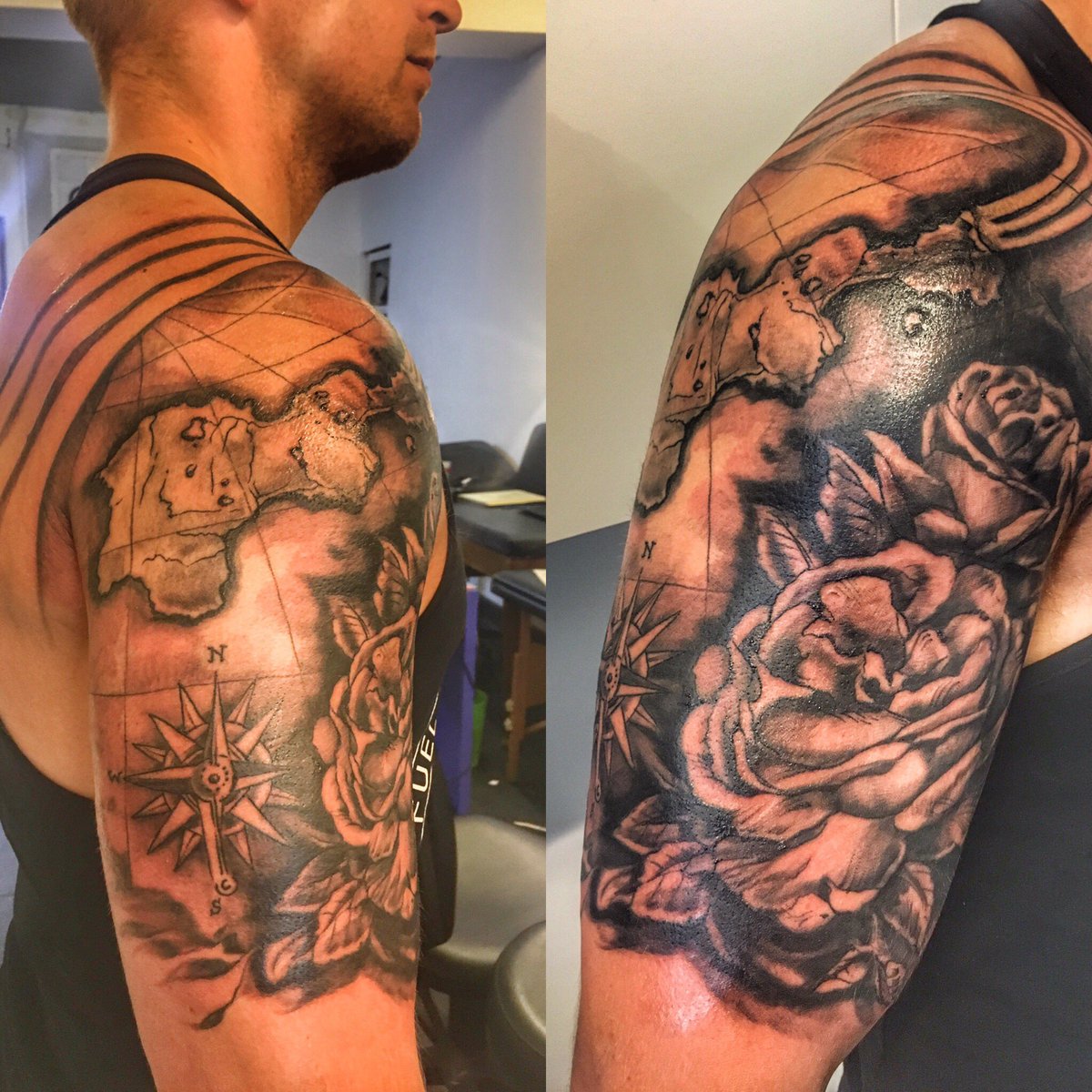 Skerrypiper's tweet photo. Stage 2 complete. Amazing job by @tribetattoo #tiree #Compass #rose #whattogetnext https://t.co/yjTWzTF2IF