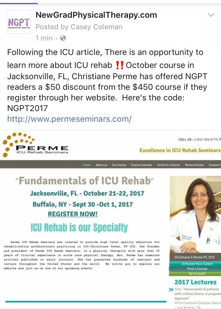 NewGradPT's tweet image. Interested in ICU rehab? We have a deal for you! #dptstudent #newgrad #newgradpt #icu #hospital #socialpt #futurept #ptfam #BizPT