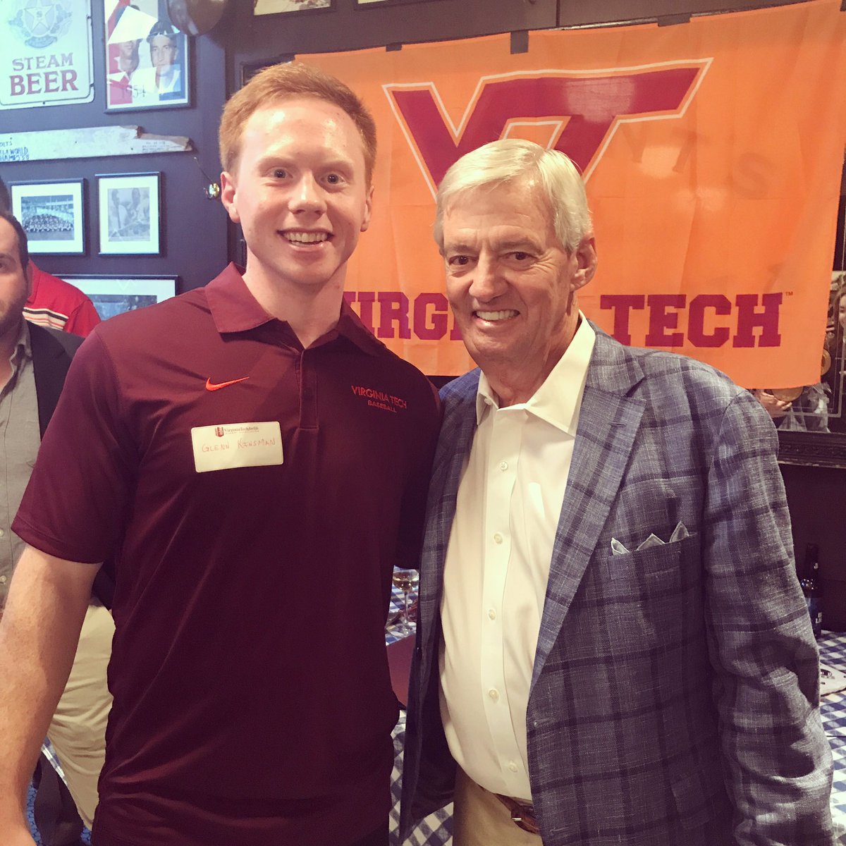 glennkinsman's tweet photo. Only been in SF for a week &amp; Hokie Nation has already followed me out here. Thanks @HokieClub @hokiesports &amp; @WhitBabcock for a great event! https://t.co/6d5ErWq2os