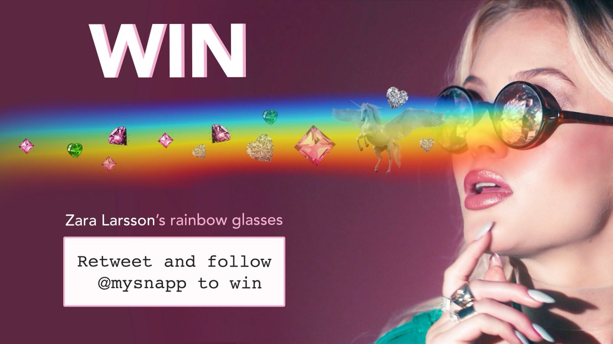 GIVEAWAY ALERT! 🦄 We are giving away the amazing #kaleidoscope glasses from <a href="/zaralarsson/">Zara Larsson</a>'s new video. RT &amp; follow @mysnapp to #WIN! 🌈💫