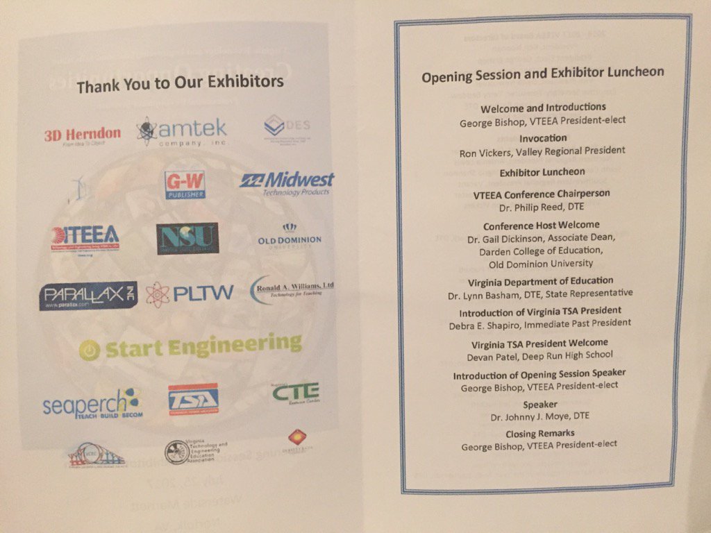 barbats's tweet photo. #VTEEA17 technology and engineering teachers enjoying luncheon program "Creating Opportunities" @iteea https://t.co/sK3Qu7mNSi