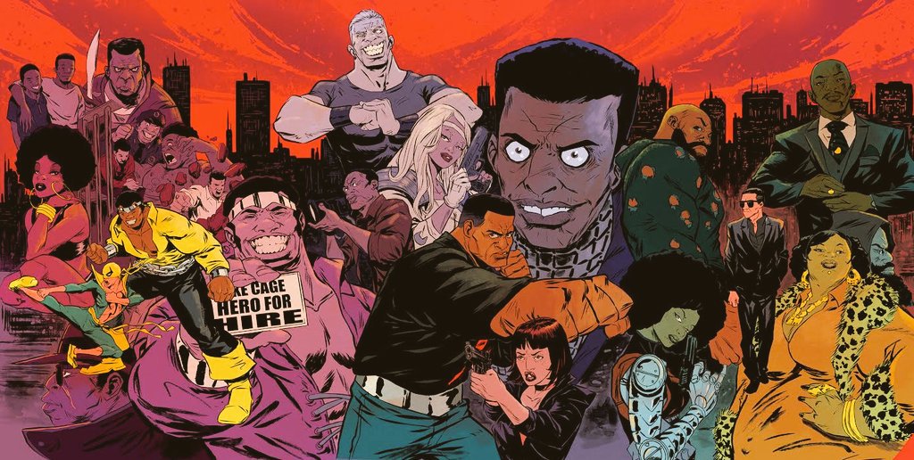 sanfordgreene's tweet photo. #LukeCage 3 cover spread. https://t.co/jM8vsZOmXu