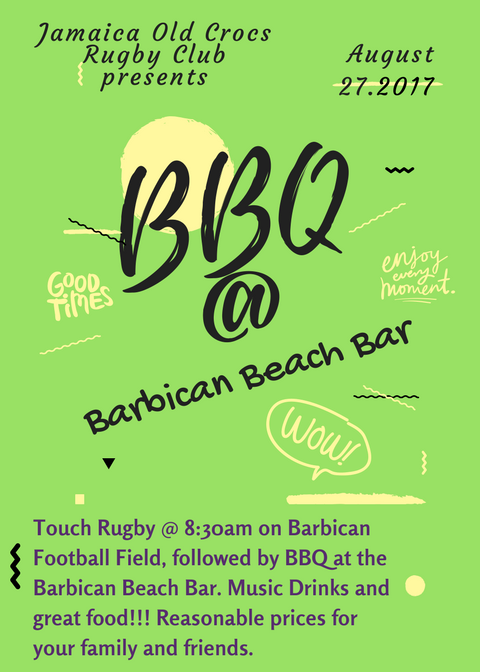 Jamaica_Rugby's tweet photo. Come and join the #Jamaica #OldCrocs #Rugby4life #JamaicaRugby #BBQ https://t.co/5wcASlUw9D
