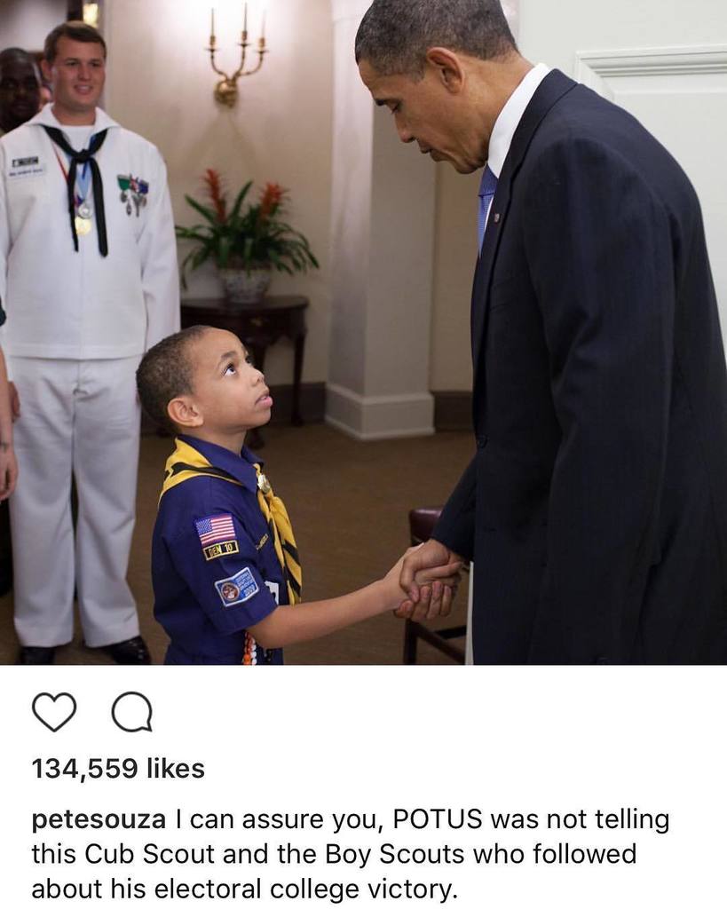 #PeteSouza with the shade after #Trump tried to turn the #BoyScoutsofAmerica against #Obama recently. ift.tt/2eKO2LW