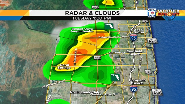 Heavy downpours west of the Turnpike slowly moving West. #miami #FLL #Broward https://t.co/u4jFocMke9