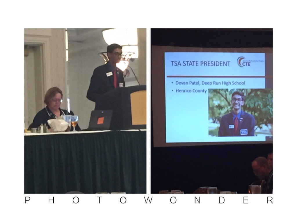 barbats's tweet photo. #VTEEA17 TSA President Devon Patel "Technology & Engineering Teachers increase the brightness of all their students!" https://t.co/AHEin8fsve