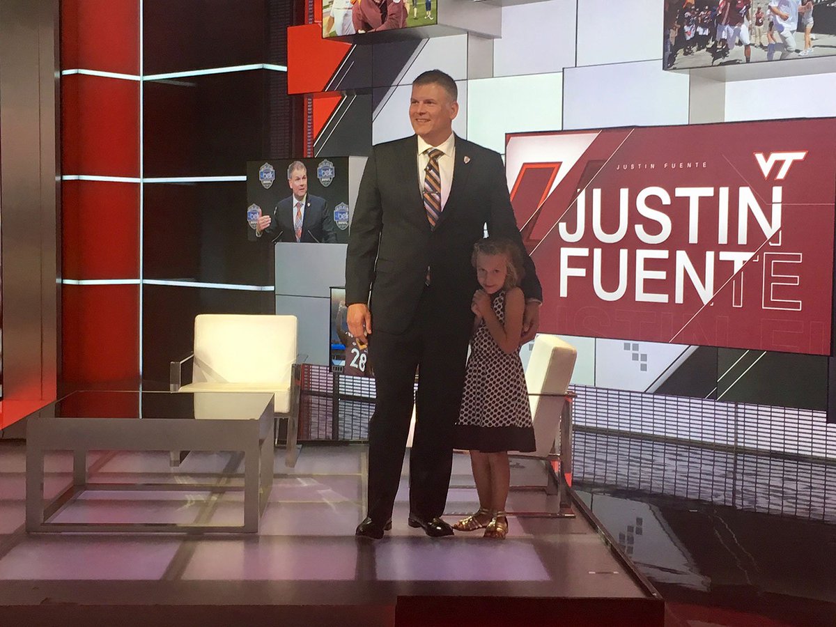 ACCFootball's tweet photo. .@CoachFuente visiting @SportsCenter today! @VT_Football #Hokies #ACCFootball #ESPNACC https://t.co/q3FKGBrw4D