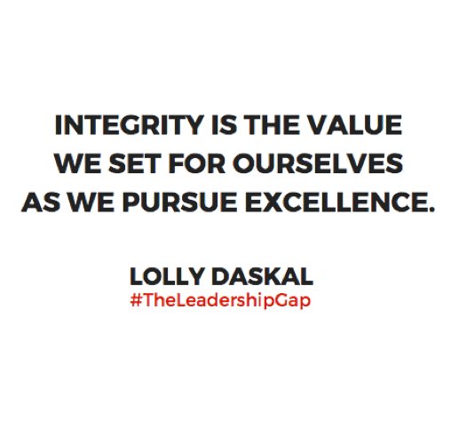 LollyDaskal's tweet photo. Integrity is the value we set for ourselves as we pursue excellence. ~@LollyDaskal https://t.co/pVKqaI7YVf #TheLeadershipGap https://t.co/CigKi2jvTH