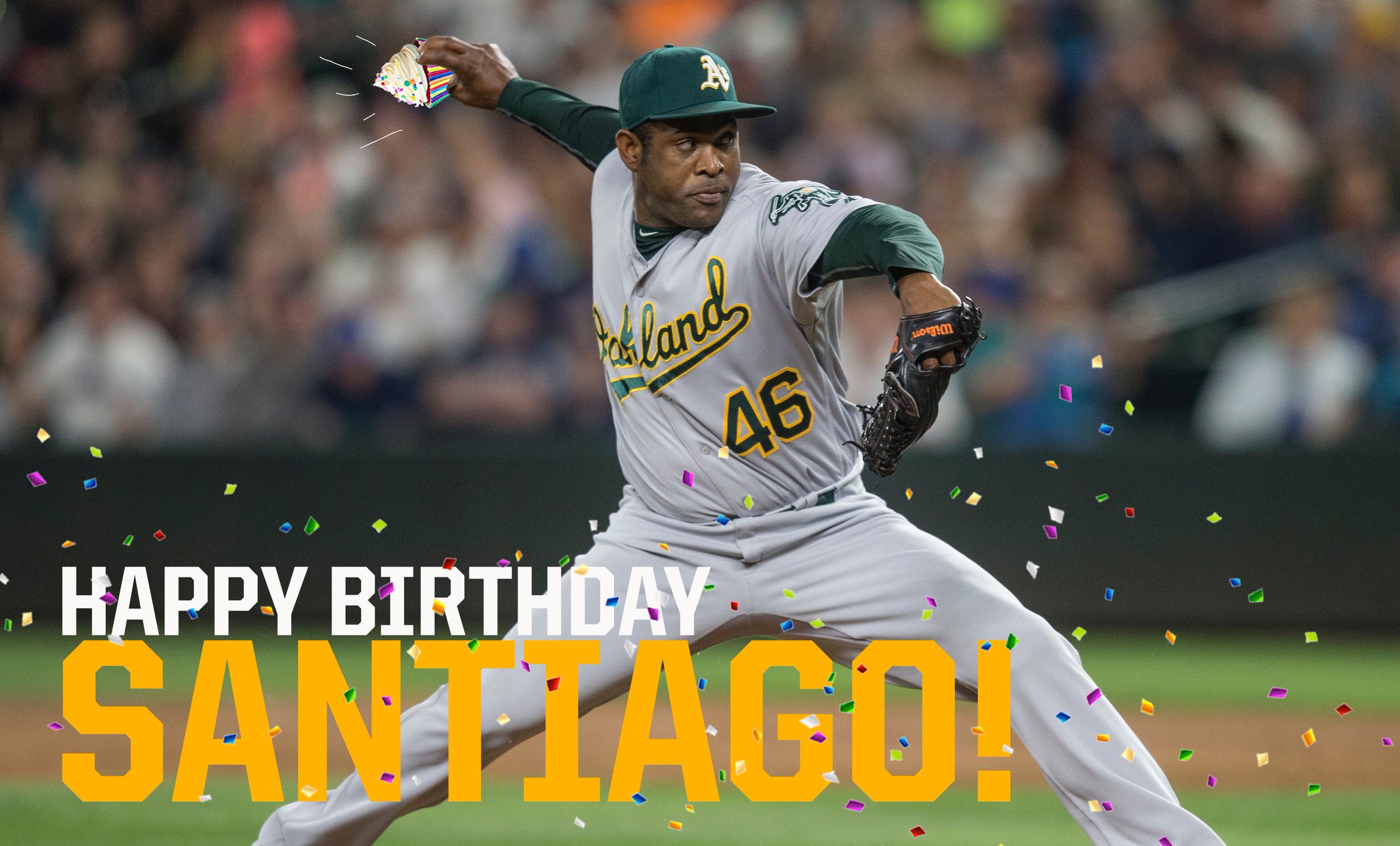 Close this day out with cupcakes and confetti! Happy Birthday, Santiago Casilla! 
