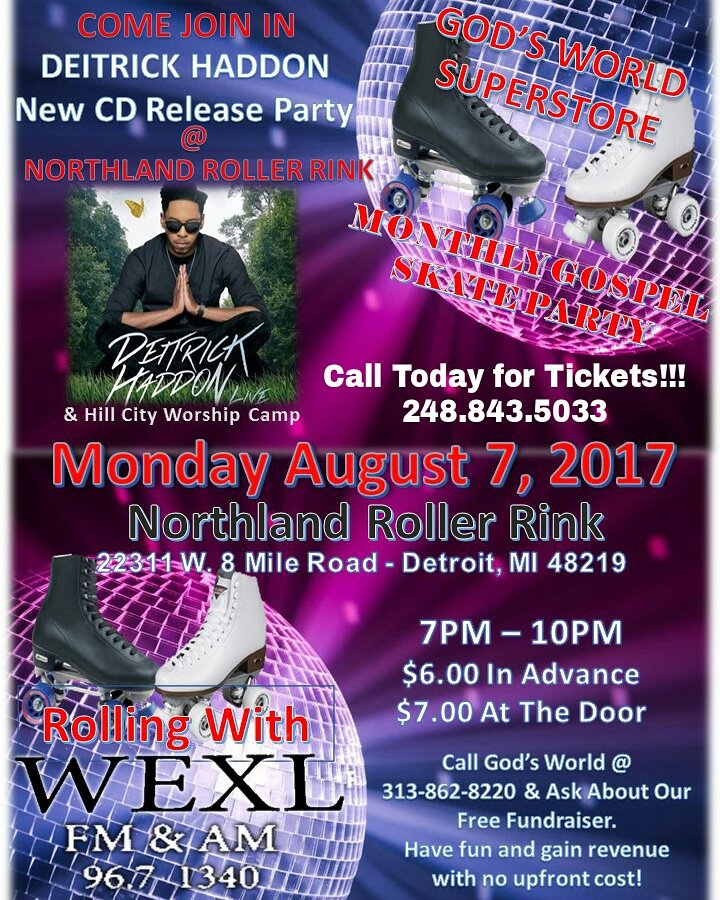 WCHB1340's tweet photo. @DeitrickHaddon + Skate Party = Family fun night! Call for tickets and get ready to party with @WEXL1340 + God's World Superstore. https://t.co/DBVXAyFYvz