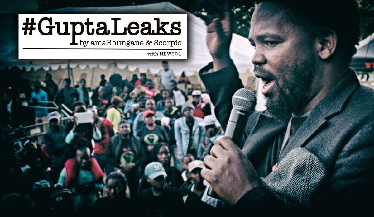 dailymaverick's tweet photo. #GuptaLeaks: Gupta spin machine commissioned BLF’s Andile Mngxitama . By @News24 https://t.co/z98aJtwEgC https://t.co/nrFq1a6ZYq