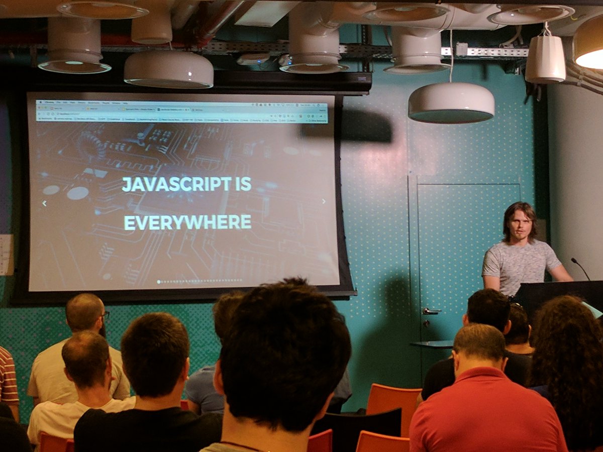 UriShaked's tweet image. JavaScript is Everywhere @VladimirNovick speaking in #jsisrael