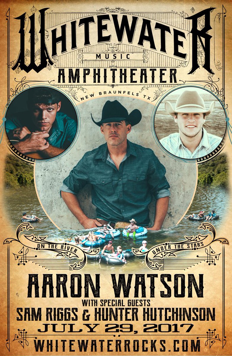 WhitewaterRocks's tweet photo. HURRY! Time is running out - purchase your @aaron_watson tix today! You will have a chance to win a pack of 4 tix if you RT this! https://t.co/e8mtdcI7VZ