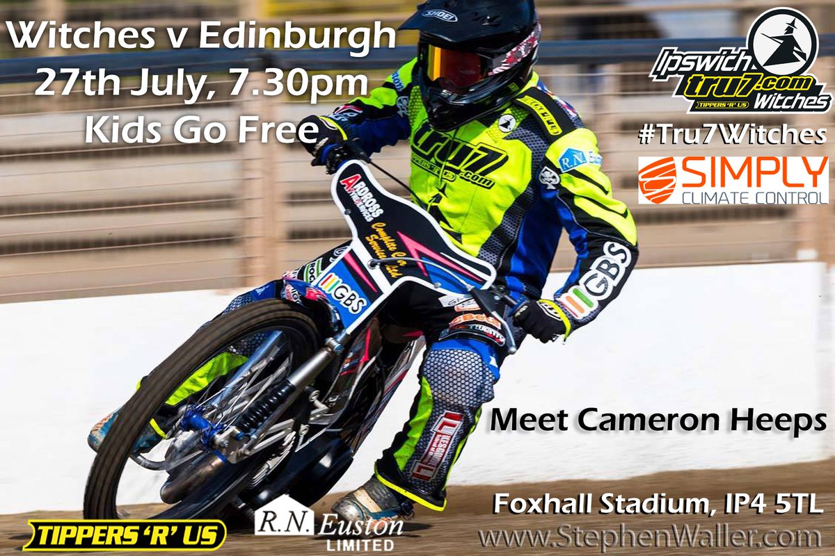 ipswichspeedway's tweet photo. To be in with a chance of winning a VIP Foxhall experience this Thursday against Edinburgh (27th July) just RETWEET this tweet #Tru7Witches https://t.co/Z28uCKmhFw