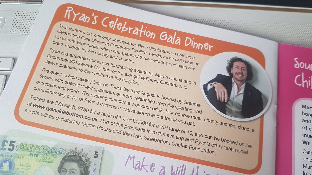 RSTestimonial's tweet photo. Have you spotted @RyanSidebottom in @MartinHouseCH Spring 2017 update brochure #lookingdaper #page10 #testimonialcelebration #chosencharity https://t.co/fuSMbub8ZG