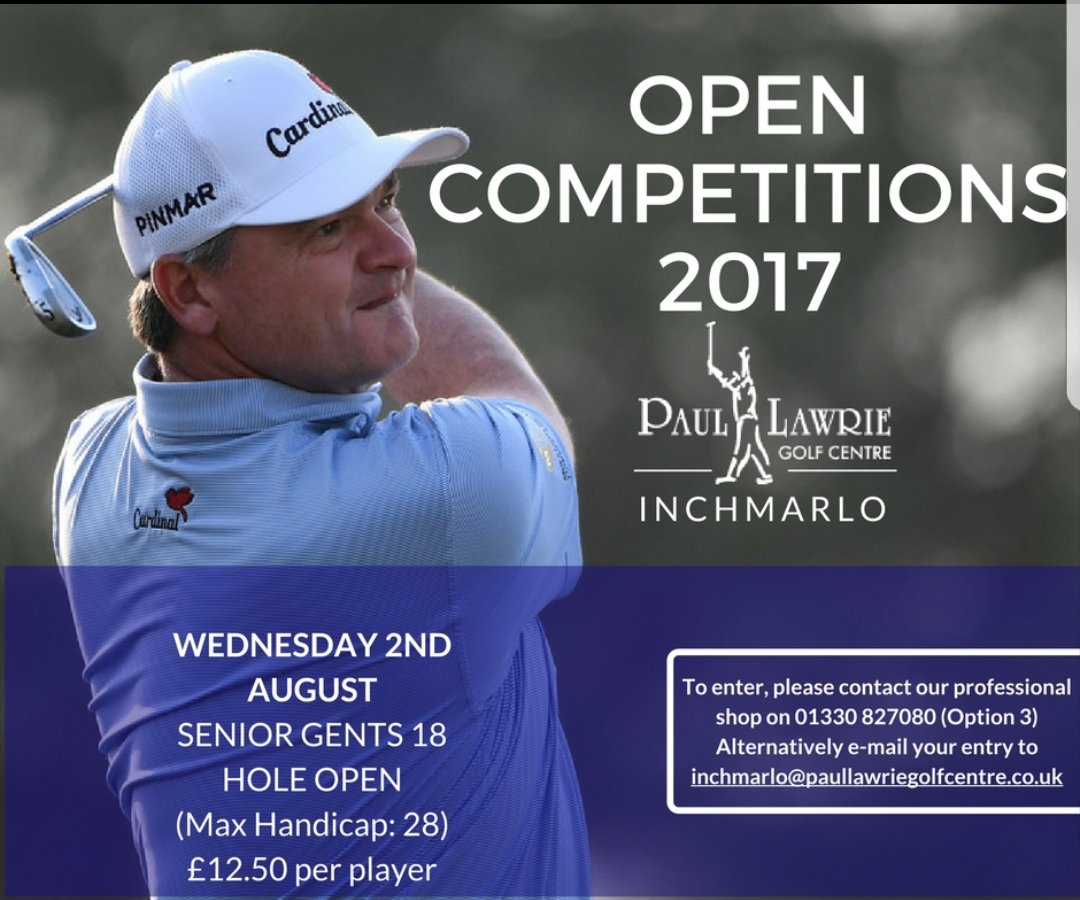 Spaces still available for our Gents Senior Open and Junior Open. To book please contact the Professional Shop on 01330 827080.