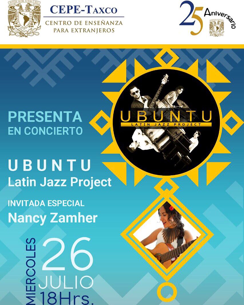NancyZamher's tweet photo. Mañana me voy a cantar a #Taxco con la banda #Ubuntu #LatinJazzProject Vamos! Se va a poner bueno 😊👍🏽 https://t.co/y0nNbTei7f