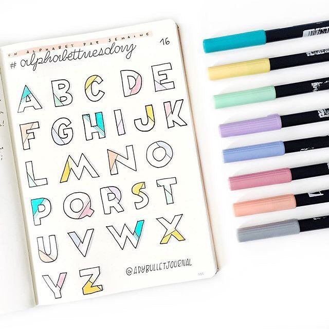 tombowusa's tweet photo. Love how @adybulletjournal used our Dual Brush Pens to create this #alphabettuesday spread in her journal! https://t.co/62jQV86Y8G https://t.co/APEFkKvZkU