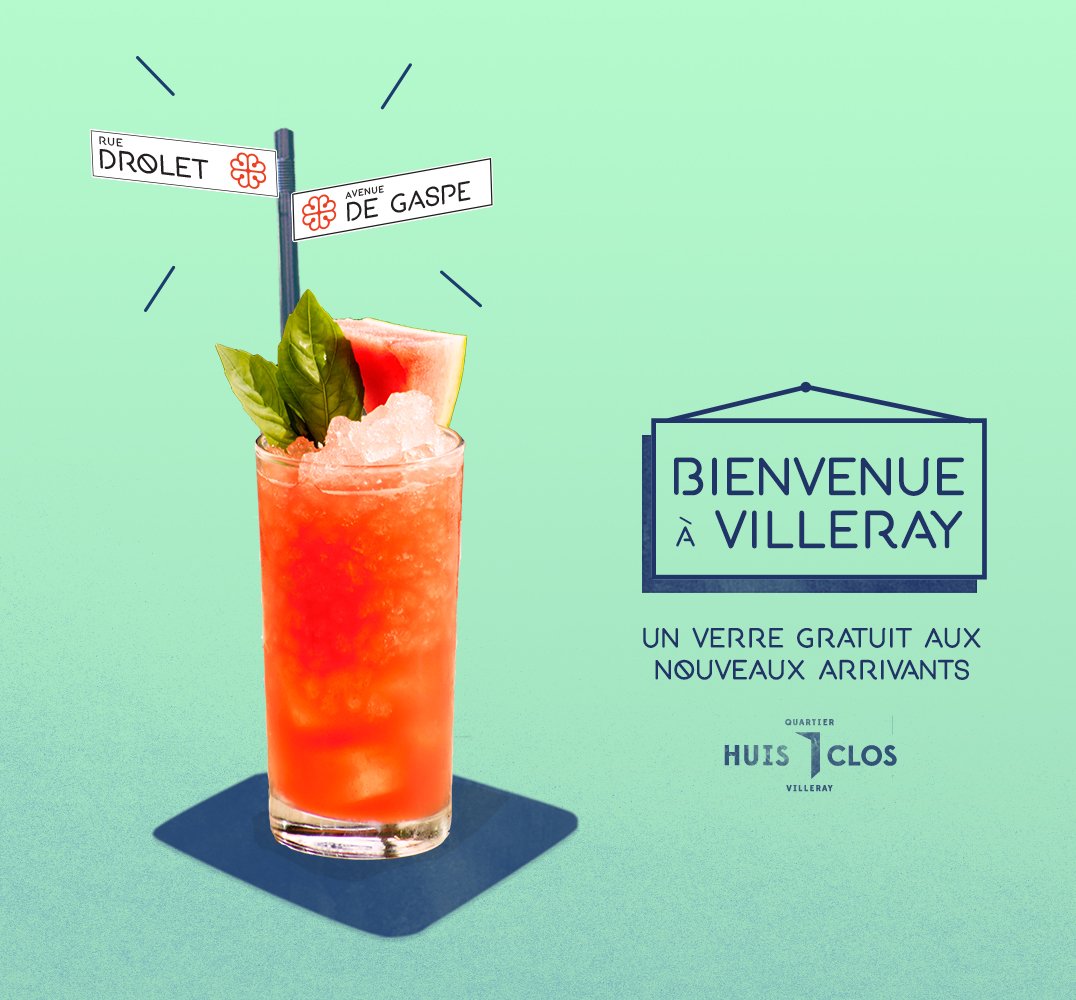 Cette semaine, on paie une consommation aux nouveaux résidents du quartier des rues Drolet &amp; De Gaspé. Montre-nous ton bail=cocktail! 🏡🍹