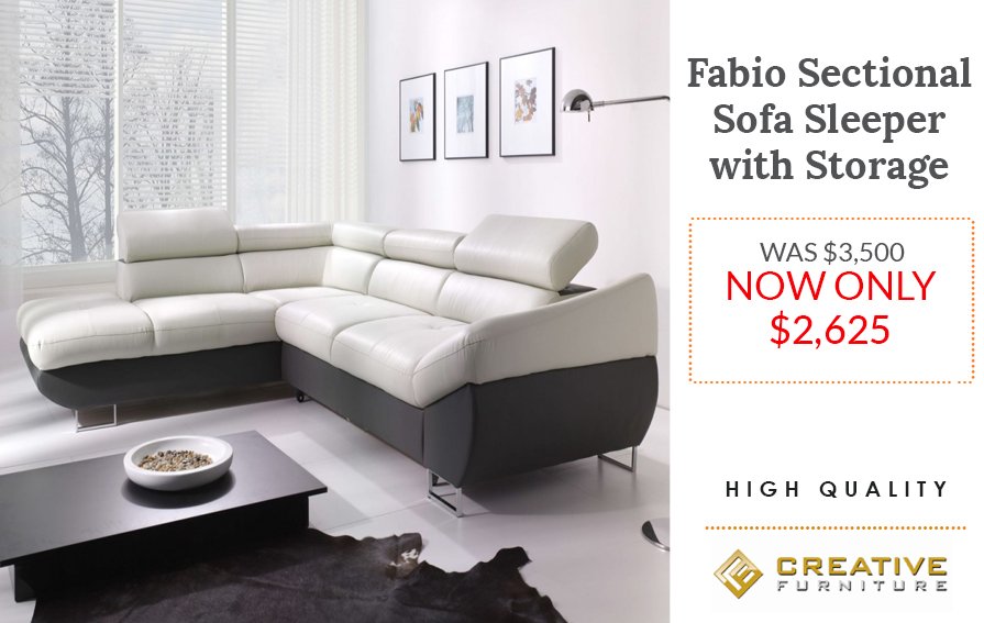 creativefur's tweet photo. Fabio #Sectional #SofaSleeper is made in solid wood frame with eco-leather, chromed steel legs & high-density foam @ https://t.co/8g7KK1H5tY https://t.co/oaCoxAtdOa