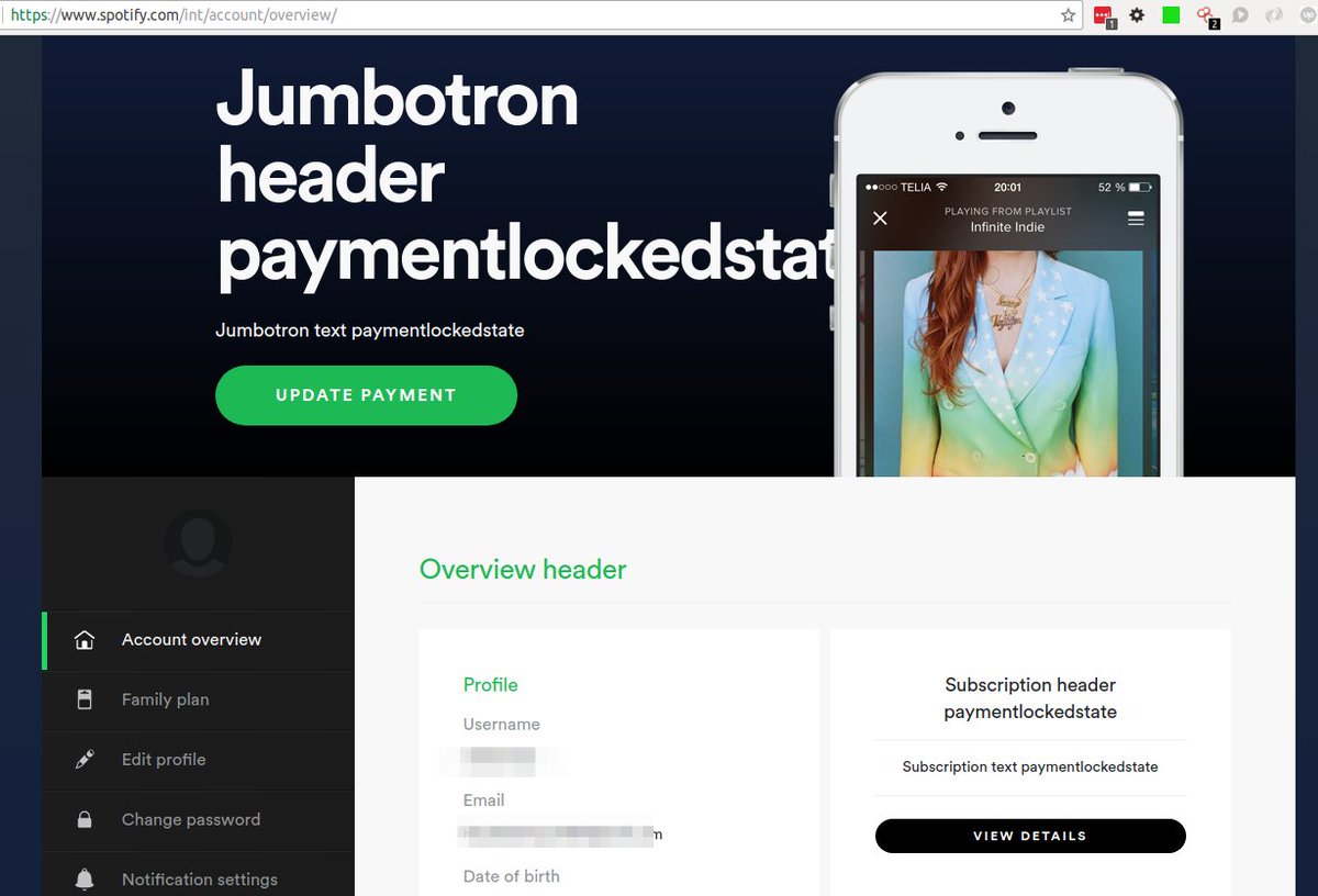 heyalexej's tweet photo. missed a payment and became john doe at @Spotify ;) https://t.co/zCG08qHx6k