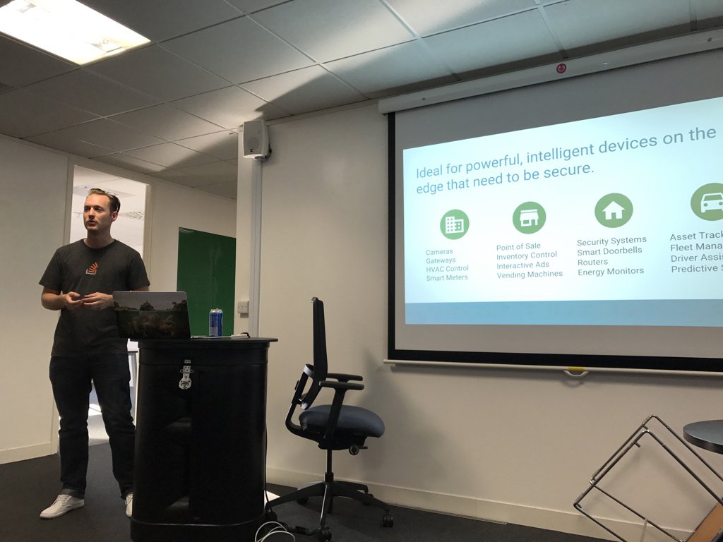 swmobilegroup's tweet photo. First up tonight, @blundell_apps on Android Things #swmobile https://t.co/1Pv25yX6KJ