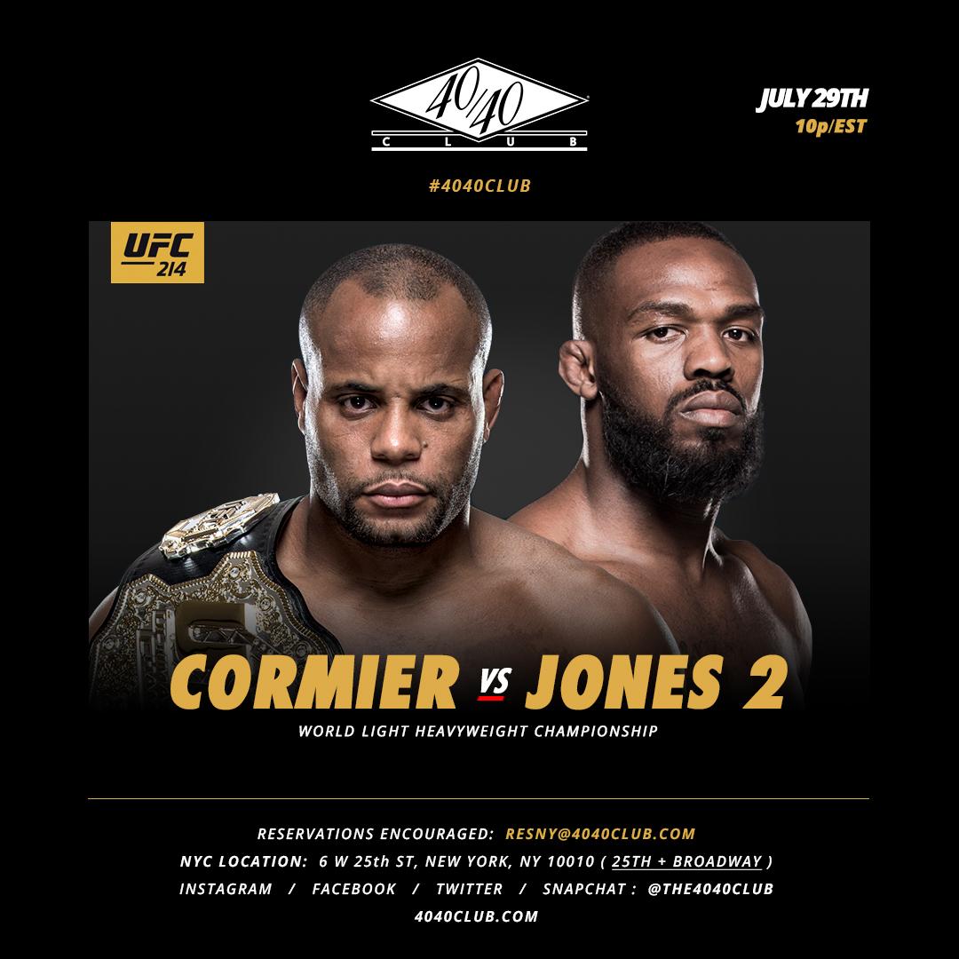 the4040club's tweet photo. Plan ahead:
#HappyHour: Everyday 5-7P
Fri: @theupscalegroup
Sat: 9P #BronerGarcia
10P #UFC214 followed by #SUSSOne Saturdays. #4040Club https://t.co/A8J8jegN9z