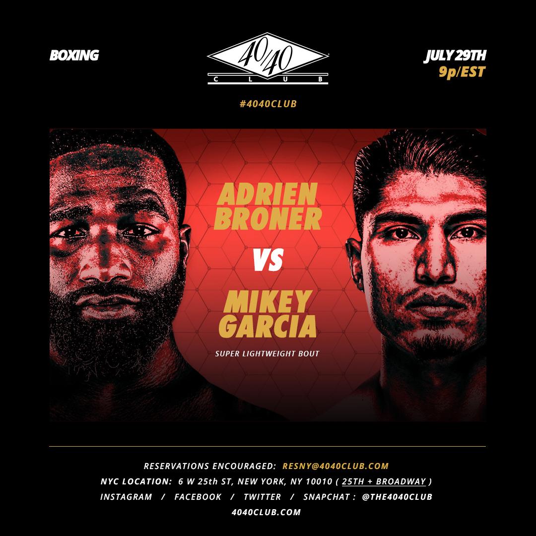 the4040club's tweet photo. Plan ahead:
#HappyHour: Everyday 5-7P
Fri: @theupscalegroup
Sat: 9P #BronerGarcia
10P #UFC214 followed by #SUSSOne Saturdays. #4040Club https://t.co/A8J8jegN9z