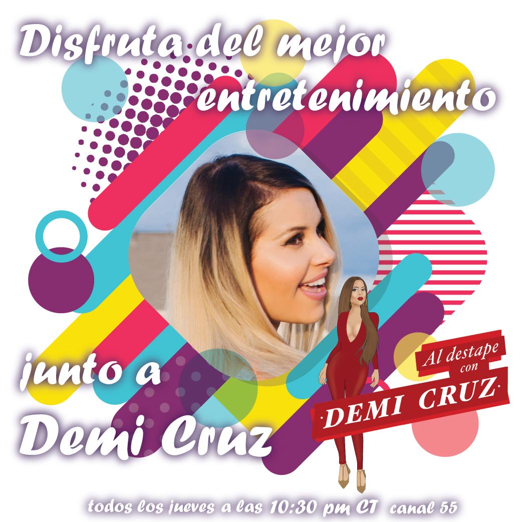 demicruz's tweet photo. El #Jueves estará imperdible tu #ProgramaDeTv #Favorito #AlDestapeConDemiCruz #Sintonizanos por el #Canal55 desde las 10:30 pm CT #HoustonTx https://t.co/osvGC3wKCf