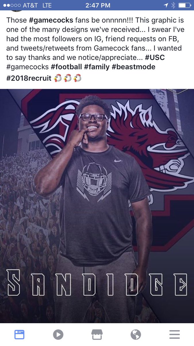 Kesandidge's tweet photo. My apologies in advance but I gotta call it like I see it... always been 💯 thanks #gamecockfans #appreciated 🐔🐔🐔 https://t.co/iHVc34lNrM