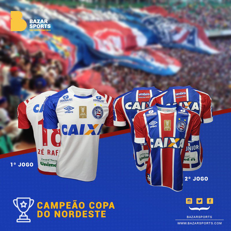 Camisas do <a href="/ECBahia/">Esporte Clube Bahia</a> utilizadas no jogo d título da Copa do Nordeste 2017? Sim! Leilão já disponível no <a href="/BazarSports/">bazarsports.com</a>! bazarsports.com