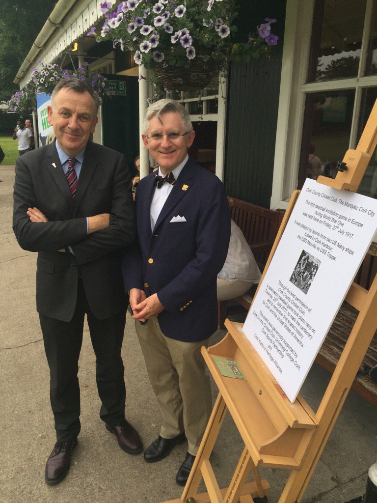 padraignmallon's tweet photo. With @osheaucc President @UCC for 100 anniversary of baseball match in Cork @CorkCountyCC funds for @irishguidedogs https://t.co/CoSqjGBYUK