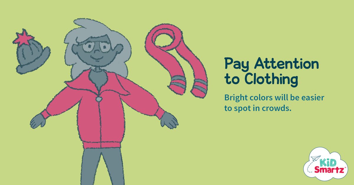 KidSmartz's tweet photo. #TuesdayThoughts Pay attention to clothes. Know what kids are wearing so you can describe it to staff in case of an emergency. #Parents https://t.co/E731V4ibu8
