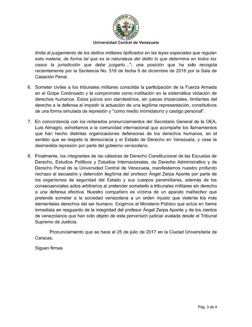 Ucvismo's tweet photo. Pronunciamiento de los profesores de las cátedras de Derecho Constitucional y Derecho Administrativo de la #UCV https://t.co/tCiT2yPoa4