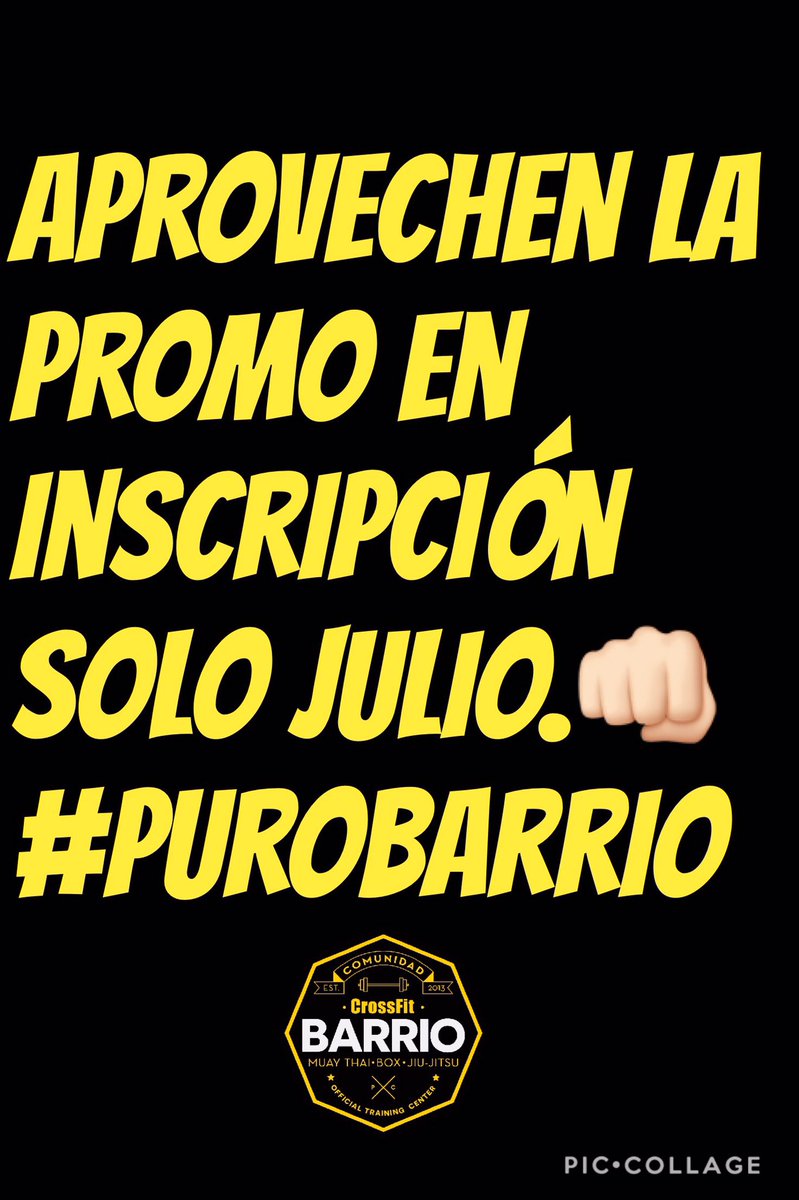 CrossFitBarrio's tweet photo. No te quedes fuera!!
50% en la inscripción (Nuevo Ingreso).
#purobarrio #somosbarrio #comunidadbarrio#CrossFitAffiliate #CrossFitBarrio 💥 https://t.co/meexJwsQJy