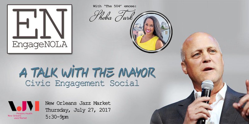 Be sure to reserve your seat and be in that number! Join <a href="/EngageNOLA/">EngageNOLA</a> for A Talk with the Mayor, Thursday July 27 bit.ly/2tQl8vr