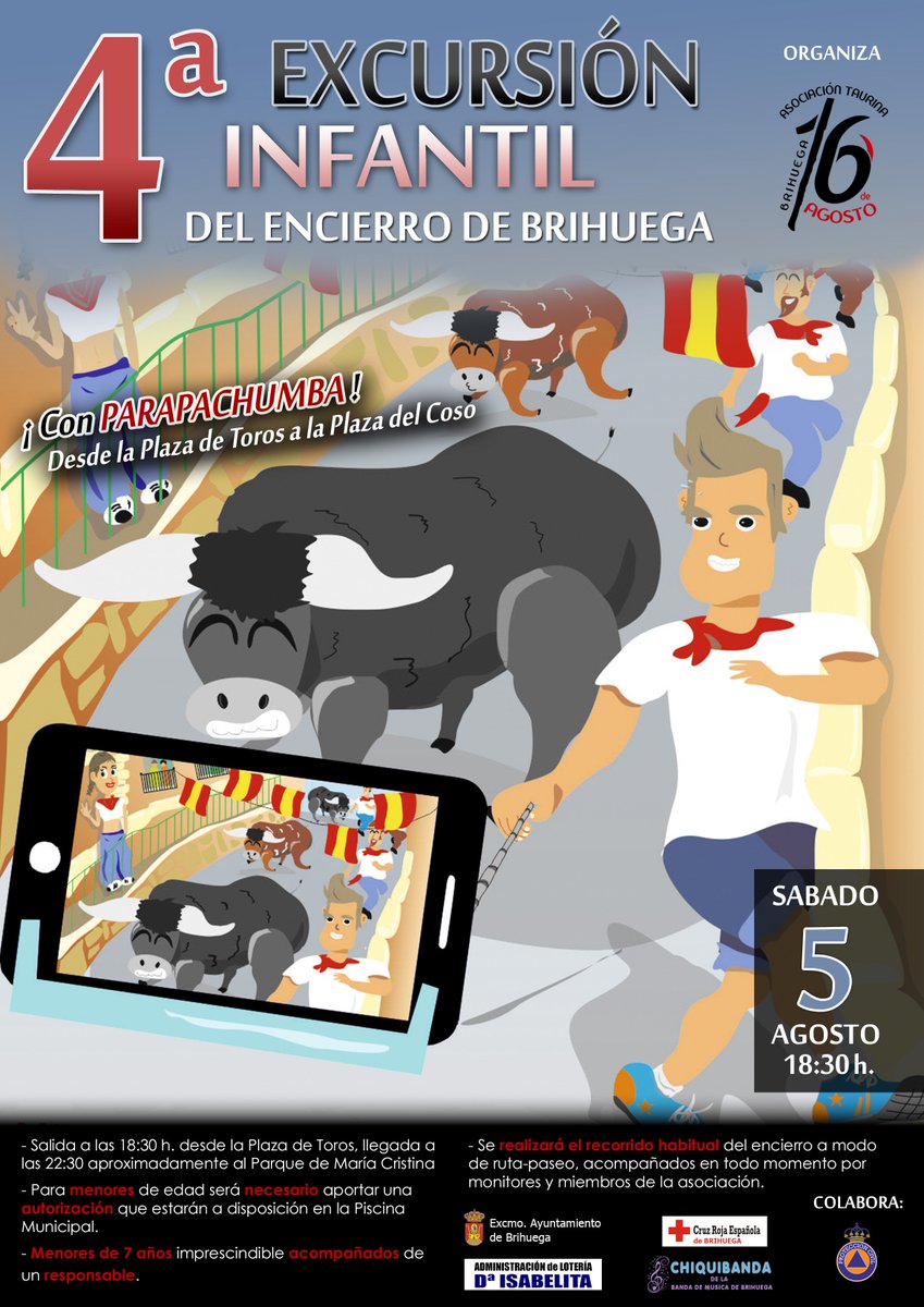 at16deagosto's tweet photo. Un año más os invitamos a disfrutar de la 4º Excursión Infantil del Encierro de Brihuega #tradiciones #sialostoros #soytaurino #brihuega https://t.co/bXrSeIYHZ4
