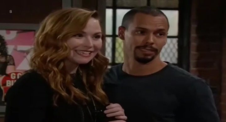 antigonea's tweet photo. Mariah asks for and is granted the weekend off, after which she promises Hilary the t-shirt of her choice.. #YR #Devriah https://t.co/LLt2Rr2TIW