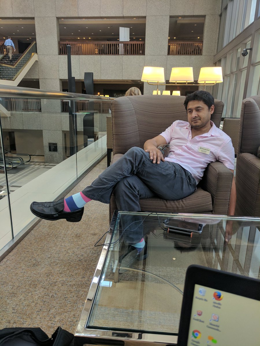 drewmc21's tweet photo. iModules own Raoul, rockin fancy socks #Sizzler17 https://t.co/GDeCof7Nw3