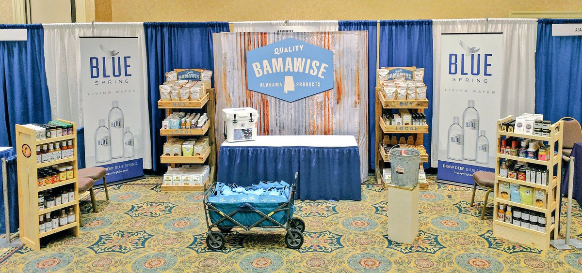 BlueSpringH2O's tweet photo. We're here at the @AlabamaGrocers 2017 convention with @bamawiseco. #DrawDeep #BlueSpring #aga2017 https://t.co/A1yNIBAUF2