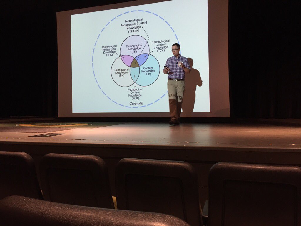 EricJBentley's tweet photo. @techsavvyed sharing #TPACK model in #LMTC17 closing keynote https://t.co/v6tLPQmfTo