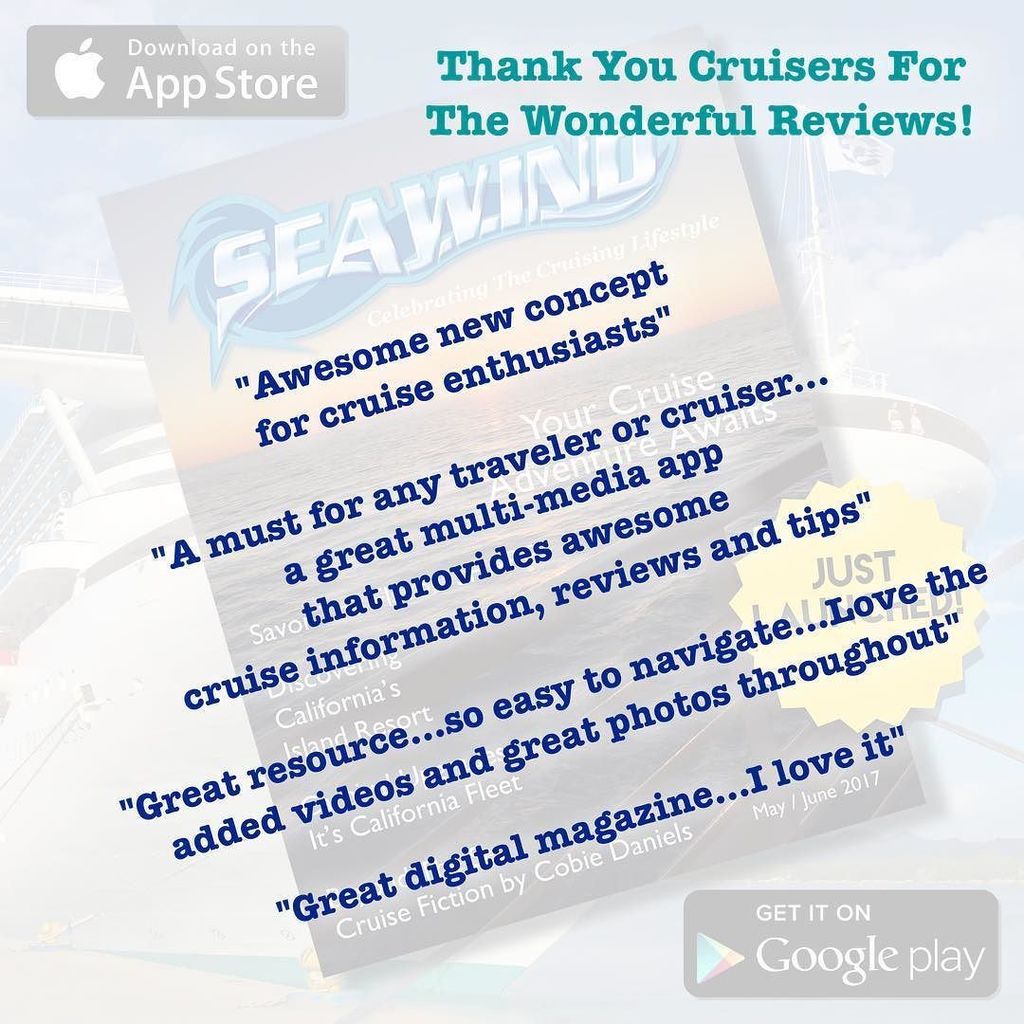 TheCruiseDudes's tweet photo. WOW! Thank you for the great reviews of our new app! Have you got your copy of @SeawindMag yet? #app #digitalmagaz… https://t.co/CQSmKAPrfG https://t.co/Ryfzdhtypl