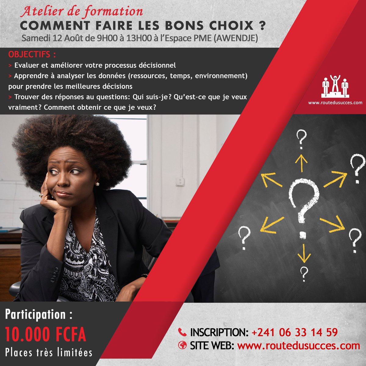 Notre vie aujourd'hui est le résultat de nos choix d'hier. Si la qualité de ta vie ne te convient pas ne manque pas cette formation.