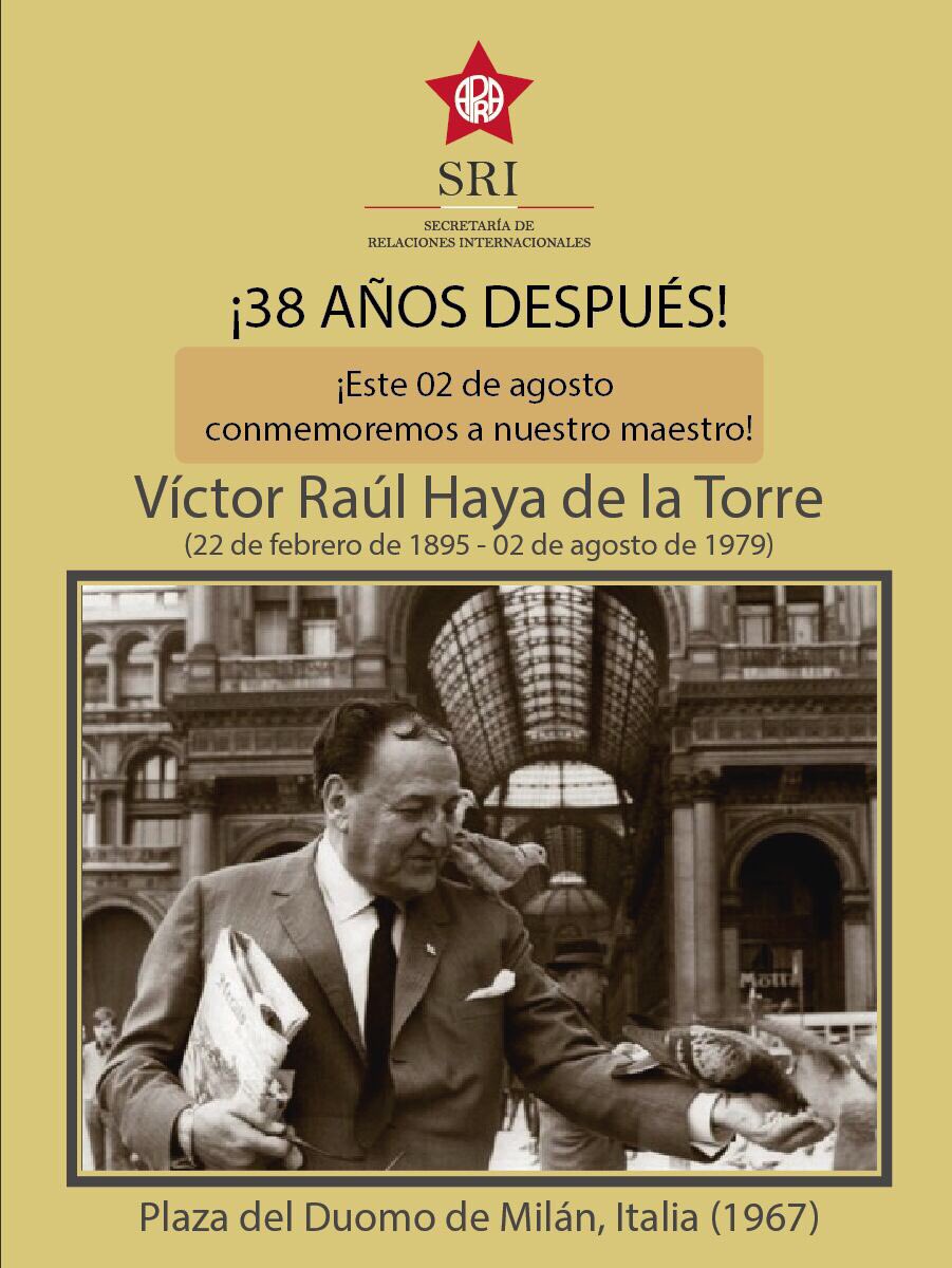 RedDigitalApra's tweet photo. La secretaria de relaciones internacionales del APRA conmemorará al Jefe en Milán - Italia este 2 de agosto #SomosAPRA SEASAP https://t.co/vgOTa0PF7S