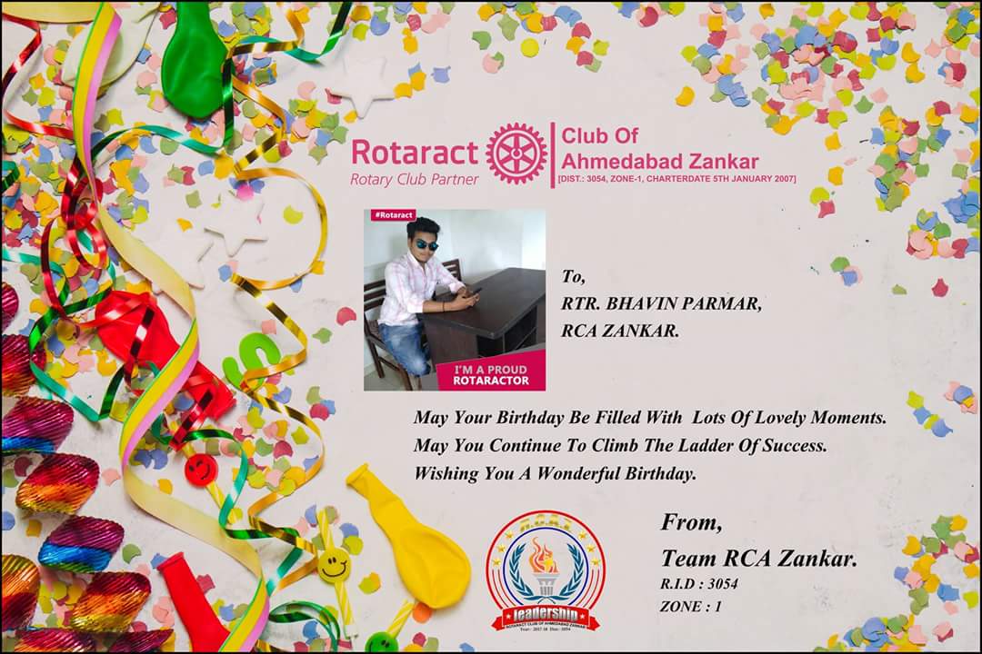 RCAZANKAR's tweet photo. Happy Birthday Rtr. Bhavin Parmar https://t.co/8ZtvwJ99Sv