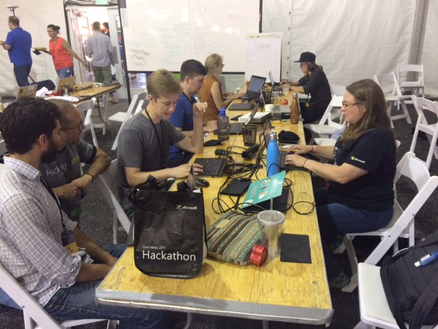 un_loop's tweet photo. Unloop Hackathon team working away in the tents! #MSFTHackathon #OneWeek2017 #hackforgood https://t.co/evtd9xArJv