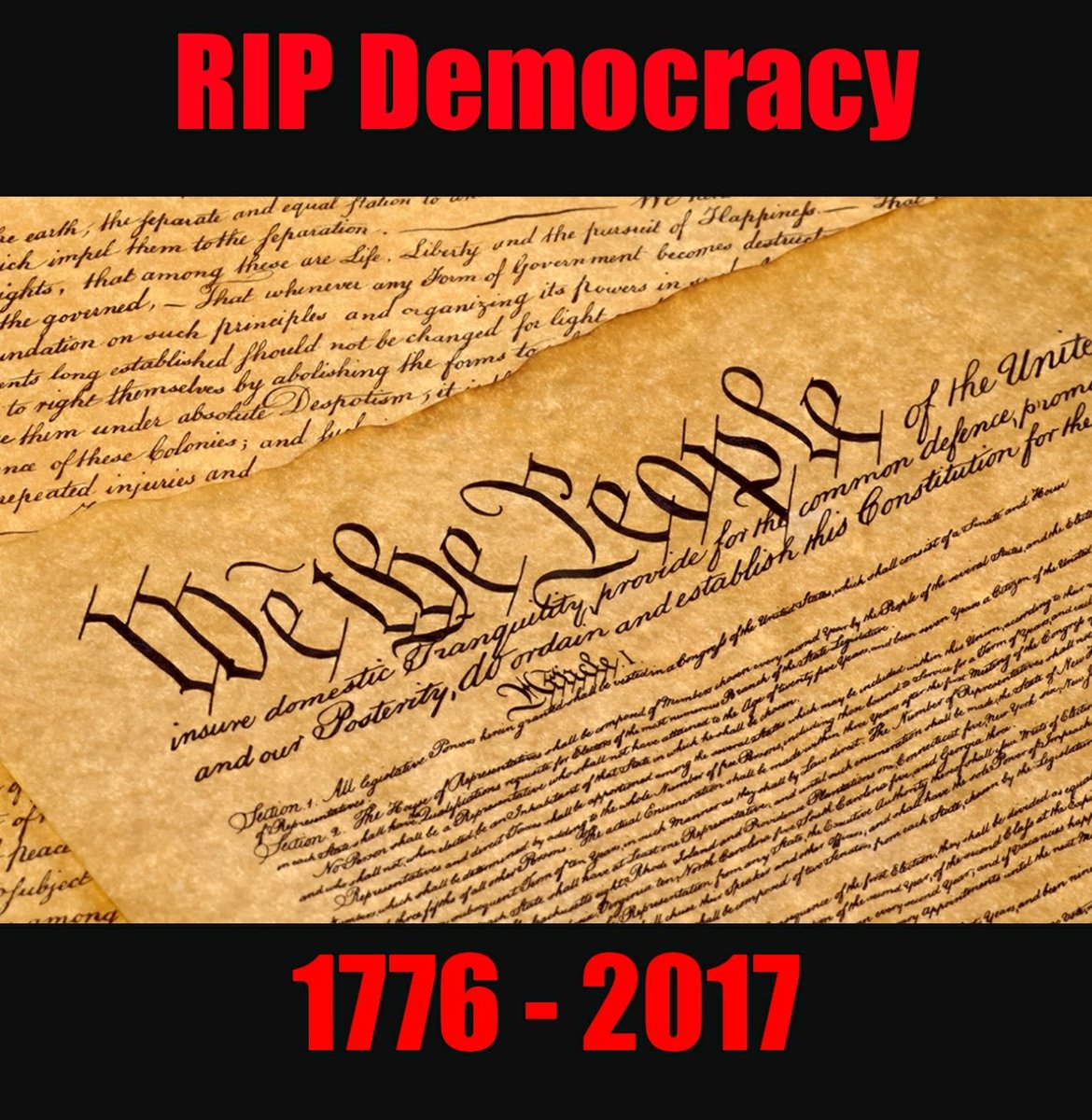 JCTheResistance's tweet photo. We are witnessing the end of democracy.
*Dictator in WH
*End of checks & balances
*Voter Suppression
*Gerrymandering
*Threats against press https://t.co/Bm18NcTxI7