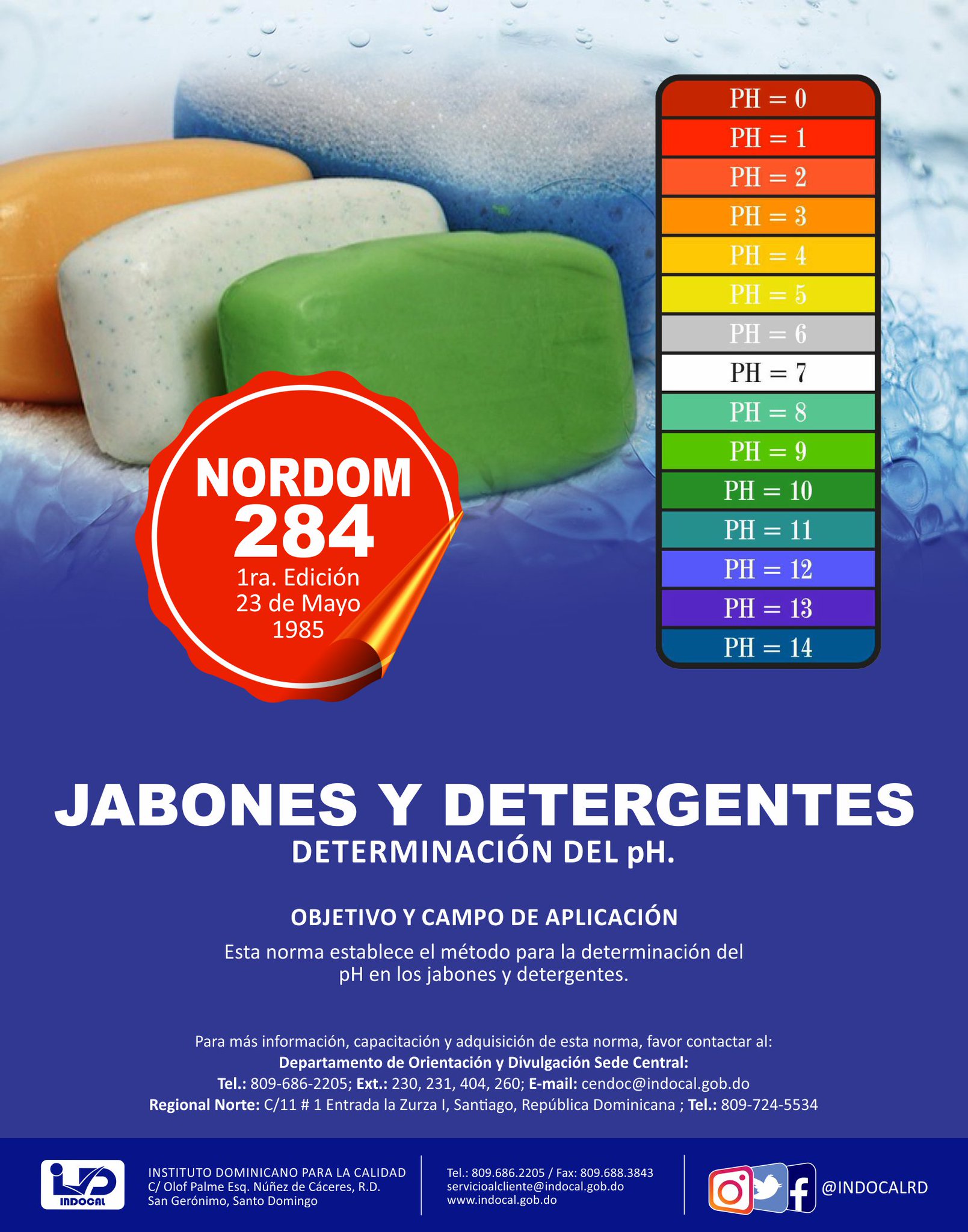 novedad Contar Interesar INDOCAL on Twitter: "Nordom 284. Jabones y Detergentes. Determinación del PH  en los Jabones. #normasdominicanas #calidad #jabones #materiagrasa  https://t.co/fSb1N38Hrr" / Twitter